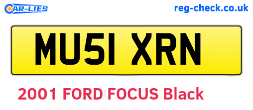 MU51XRN are the vehicle registration plates.