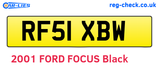RF51XBW are the vehicle registration plates.