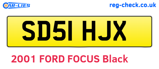 SD51HJX are the vehicle registration plates.