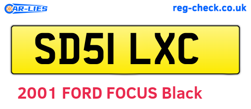 SD51LXC are the vehicle registration plates.