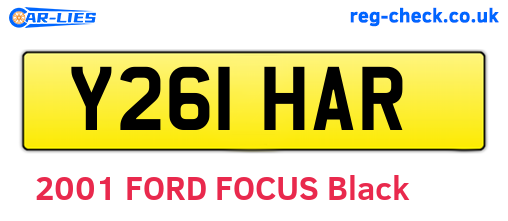 Y261HAR are the vehicle registration plates.
