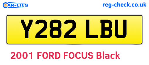 Y282LBU are the vehicle registration plates.