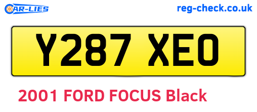 Y287XEO are the vehicle registration plates.