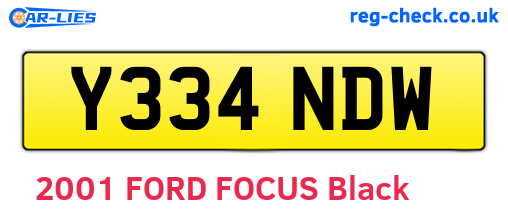 Y334NDW are the vehicle registration plates.