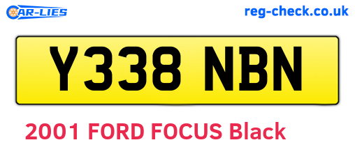 Y338NBN are the vehicle registration plates.