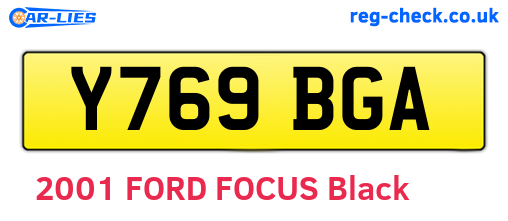Y769BGA are the vehicle registration plates.