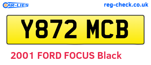 Y872MCB are the vehicle registration plates.
