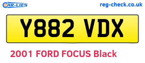 Y882VDX are the vehicle registration plates.