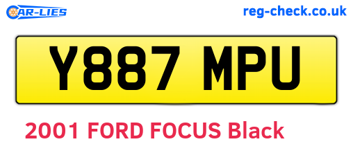 Y887MPU are the vehicle registration plates.