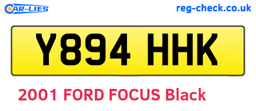 Y894HHK are the vehicle registration plates.