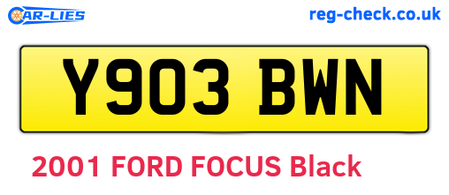 Y903BWN are the vehicle registration plates.