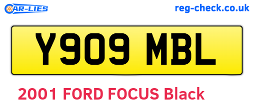 Y909MBL are the vehicle registration plates.