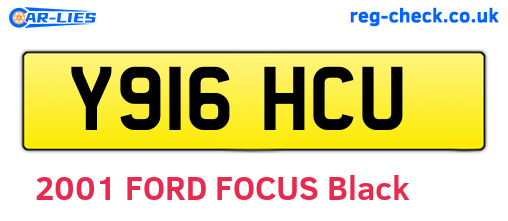 Y916HCU are the vehicle registration plates.