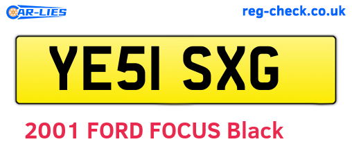 YE51SXG are the vehicle registration plates.