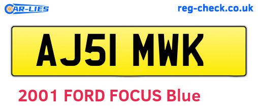 AJ51MWK are the vehicle registration plates.
