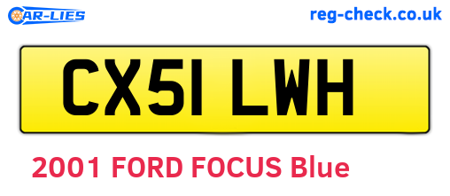 CX51LWH are the vehicle registration plates.