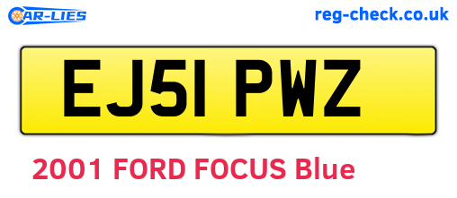 EJ51PWZ are the vehicle registration plates.