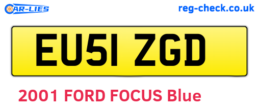 EU51ZGD are the vehicle registration plates.