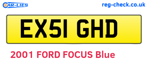 EX51GHD are the vehicle registration plates.