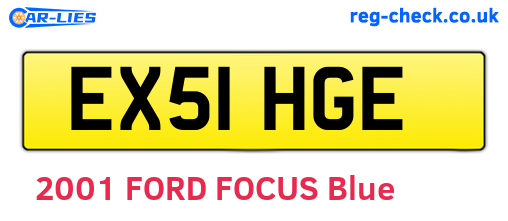EX51HGE are the vehicle registration plates.