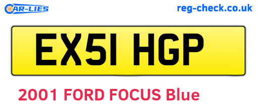 EX51HGP are the vehicle registration plates.
