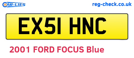 EX51HNC are the vehicle registration plates.