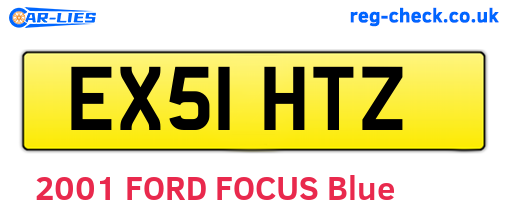 EX51HTZ are the vehicle registration plates.