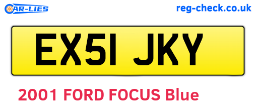 EX51JKY are the vehicle registration plates.
