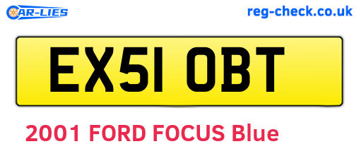 EX51OBT are the vehicle registration plates.