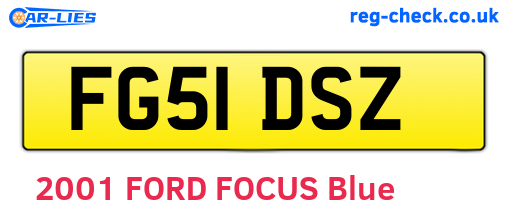 FG51DSZ are the vehicle registration plates.