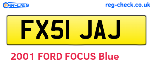 FX51JAJ are the vehicle registration plates.