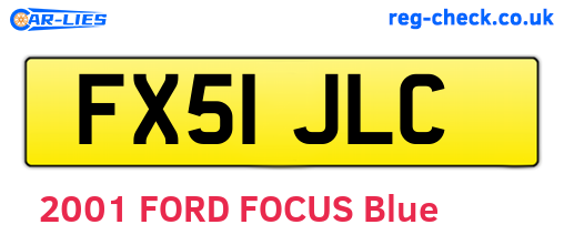 FX51JLC are the vehicle registration plates.