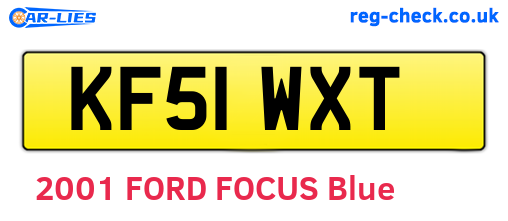 KF51WXT are the vehicle registration plates.