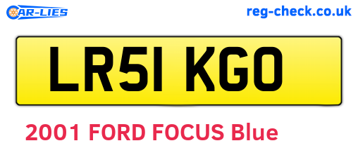 LR51KGO are the vehicle registration plates.