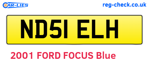 ND51ELH are the vehicle registration plates.