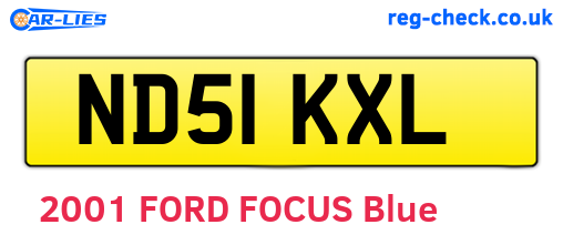 ND51KXL are the vehicle registration plates.