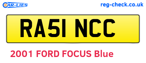 RA51NCC are the vehicle registration plates.