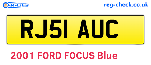 RJ51AUC are the vehicle registration plates.