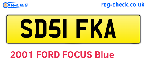 SD51FKA are the vehicle registration plates.
