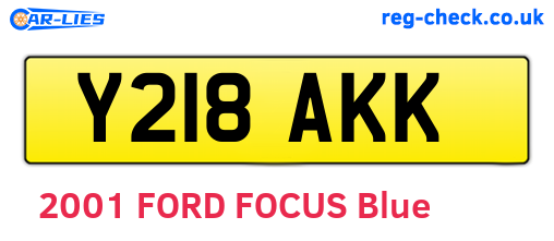 Y218AKK are the vehicle registration plates.
