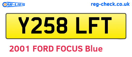 Y258LFT are the vehicle registration plates.