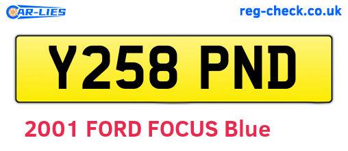 Y258PND are the vehicle registration plates.
