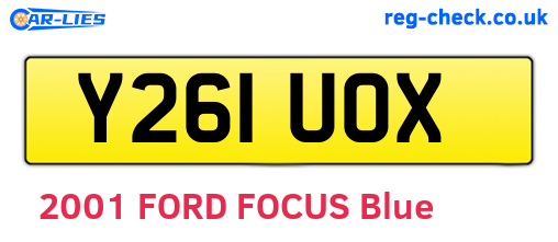 Y261UOX are the vehicle registration plates.