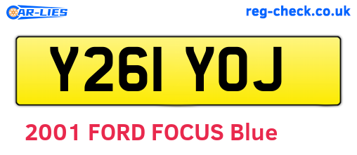 Y261YOJ are the vehicle registration plates.
