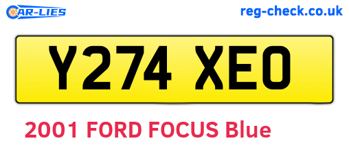 Y274XEO are the vehicle registration plates.