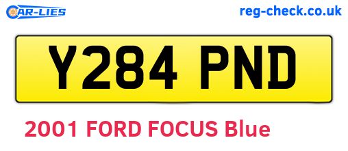 Y284PND are the vehicle registration plates.