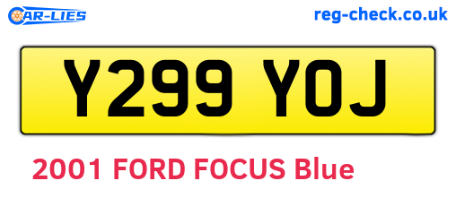 Y299YOJ are the vehicle registration plates.