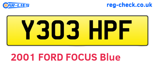 Y303HPF are the vehicle registration plates.