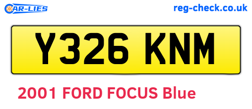 Y326KNM are the vehicle registration plates.
