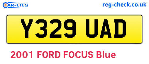 Y329UAD are the vehicle registration plates.